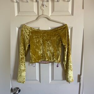 Yitty Plusshy Shaping Top | long sleeve crushed velvet | crop top